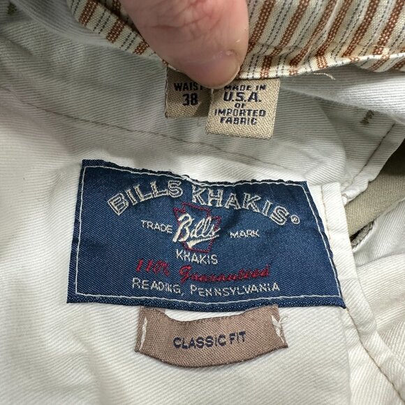 Bill's Khakis Pants Men 38 x 30 Beige Tan Pleated Cuffed Classic M2P Chinos b074 - Picture 7 of 16